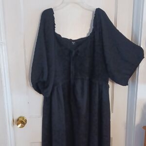 Elegant Black Women's Dress Smoked Maxi Dress Size 4xlarge